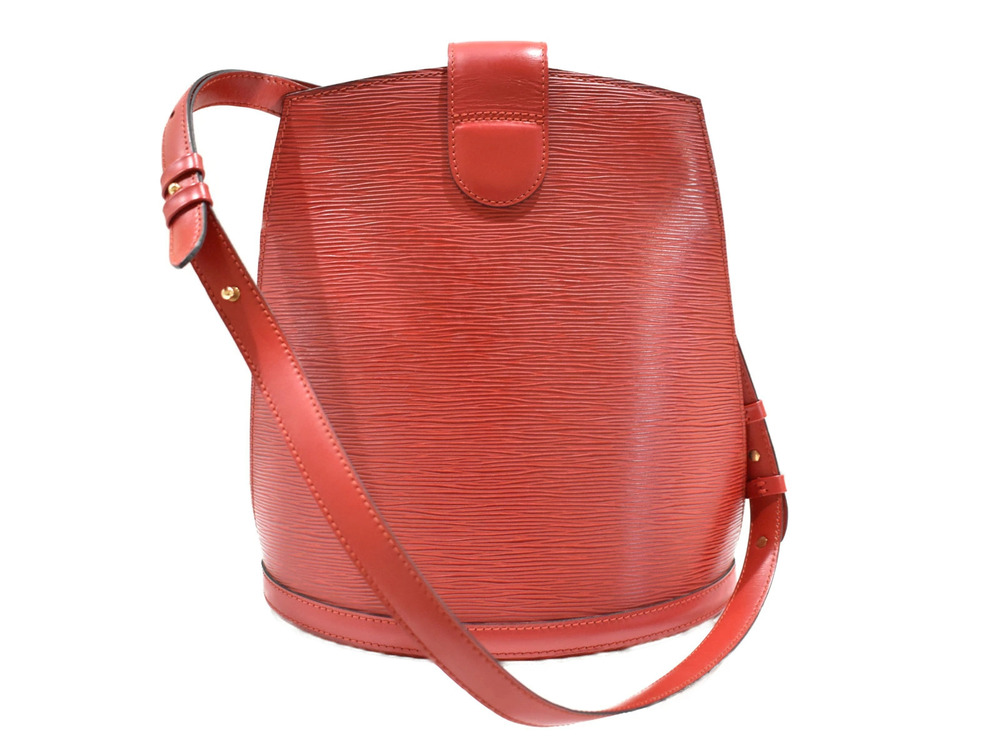 Louis Vuitton Leather Epi Shoulder Cluny Bag Red